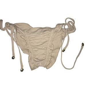 Acqua de Luxe Brazilian bikini bottom in cream nude size M ties at side